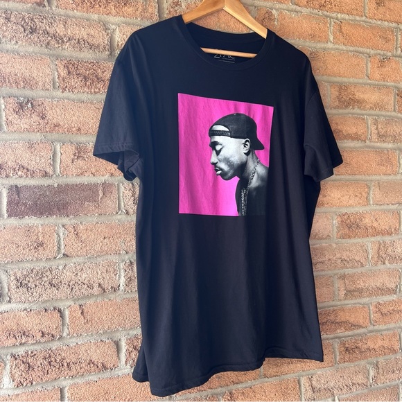 2 PAC T-SHIRT | Black & pink official printed 2 pac band hip hop t-shirt - Picture 5 of 5